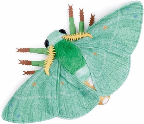 FRANKIEZHOU Realistic Emerald Moth Plush Animal - Green 10 Inch, Beautiful Moth Stuffed Animal, Home Decor, Cuddle Toy