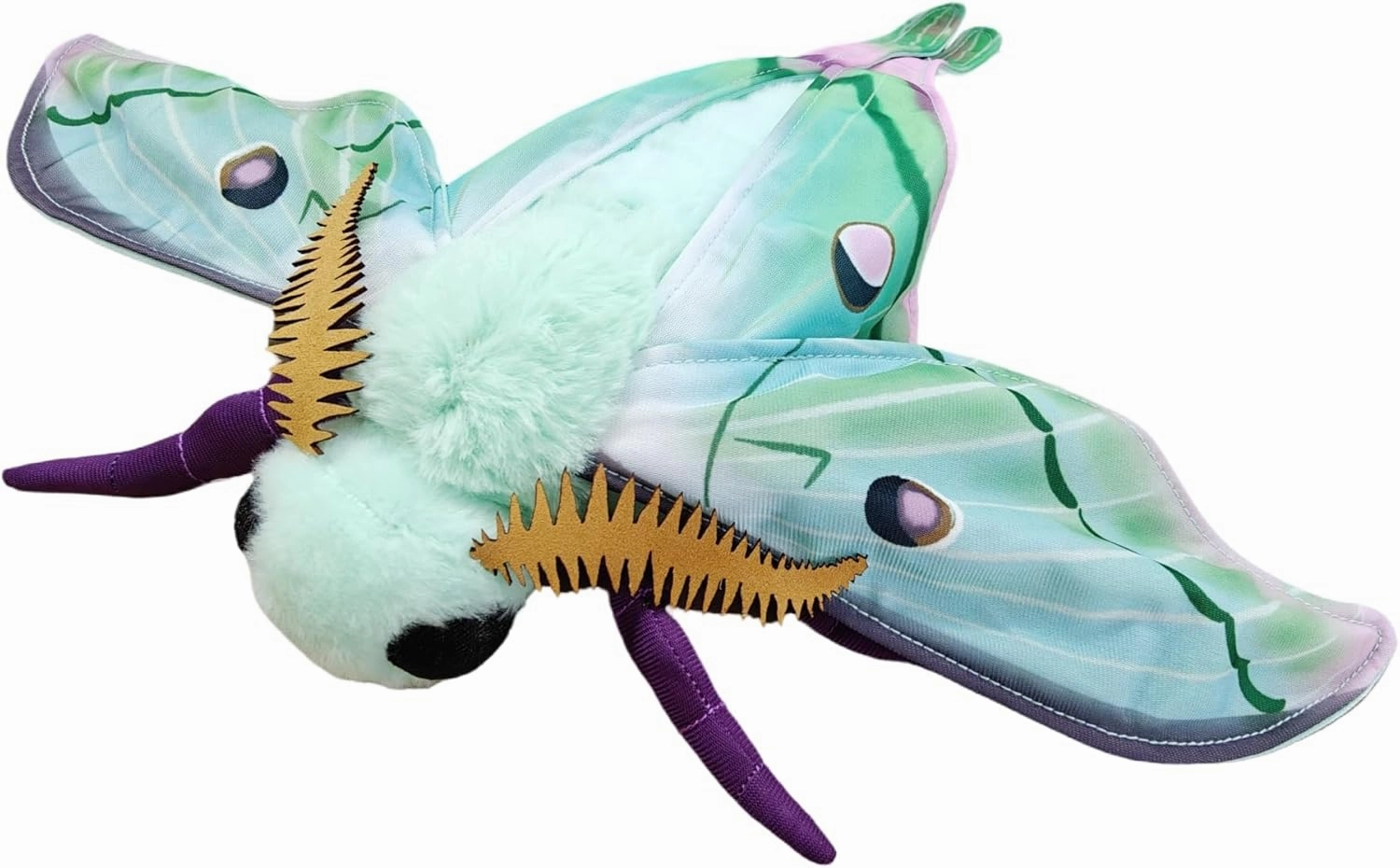 FRANKIEZHOU Simulation Luna Moth Stuffed Animal - Green 25 Inch,Long-Tailed Silk Moth Plush Toy, Soft Moth Stuffed Toy for Kids, Baby Gifts,Home Decor, Cuddle Toy