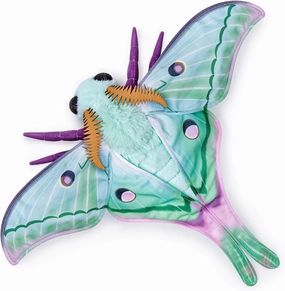 FRANKIEZHOU Simulation Luna Moth Stuffed Animal - Green 25 Inch,Long-Tailed Silk Moth Plush Toy, Soft Moth Stuffed Toy for Kids, Baby Gifts,Home Decor, Cuddle Toy