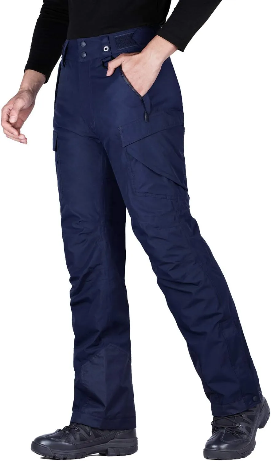 FREE SOLDIER Men's Waterproof Snow Insulated Pants Winter Skiing Snowboarding Pants with Zipper Pockets
