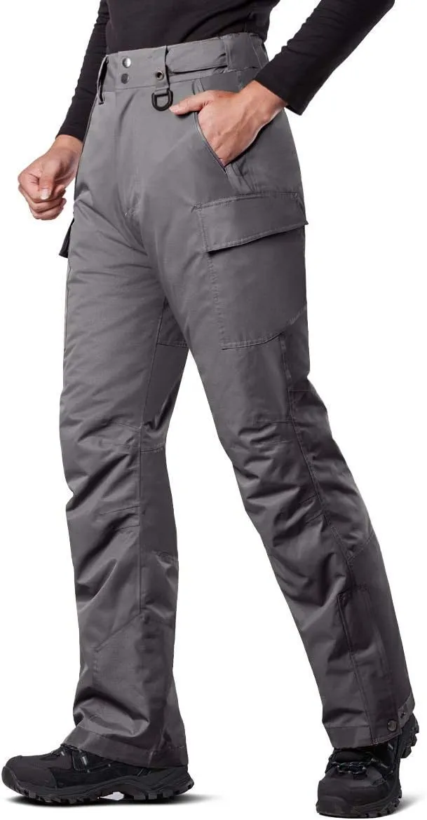 FREE SOLDIER Men's Waterproof Snow Insulated Pants Winter Skiing Snowboarding Pants with Zipper Pockets