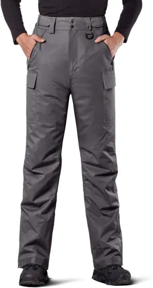 FREE SOLDIER Men's Waterproof Snow Insulated Pants Winter Skiing Snowboarding Pants with Zipper Pockets