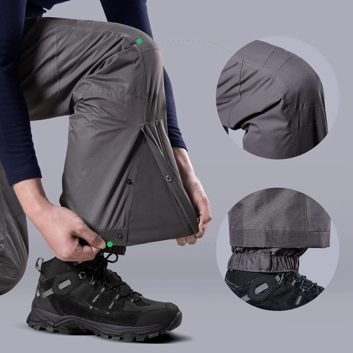 FREE SOLDIER Men's Waterproof Snow Insulated Pants Winter Skiing Snowboarding Pants with Zipper Pockets