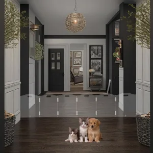 Free Standing Dog gate Indoor,Clear Dog gate,Pet Doggy Gates for doorways Home (6 Panel-W120 X H24)