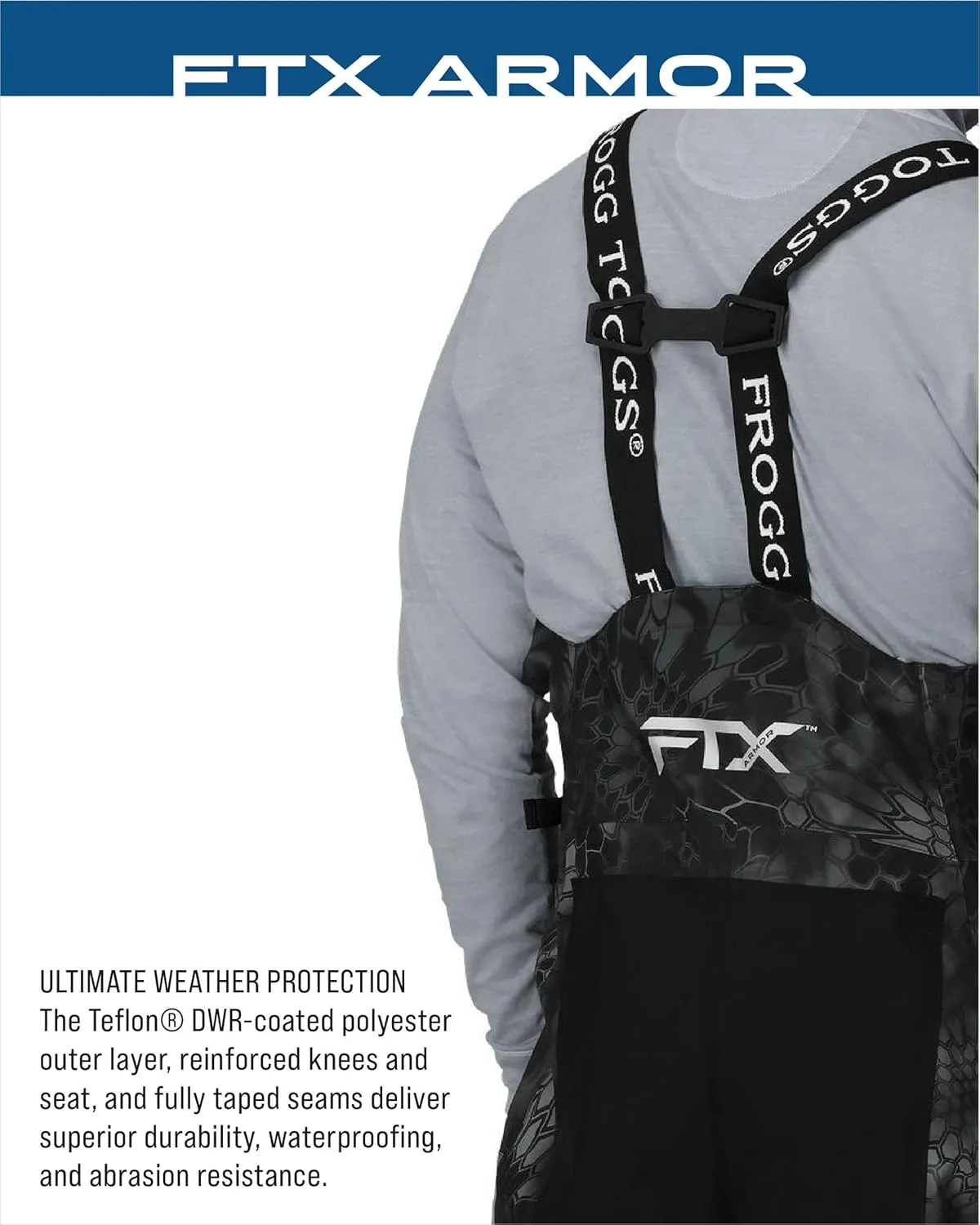 FROGG TOGGS Men's FTX Armor Premium Waterproof Rain, Fishing Bibs