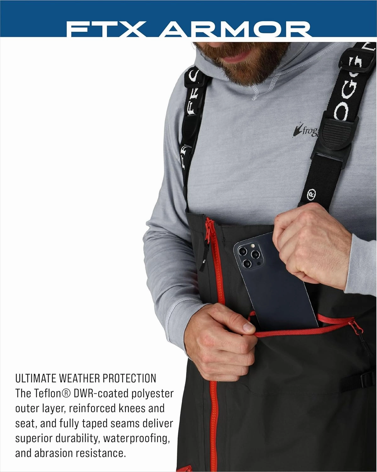 FROGG TOGGS Men's FTX Armor Premium Waterproof Rain, Fishing Bibs