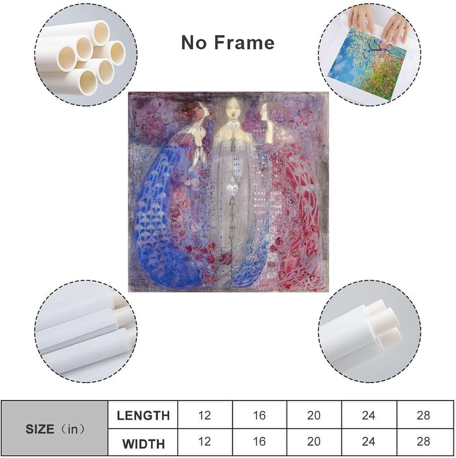 FUCMI Margaret Macdonald Mackintosh The Three Perfumes Canvas Poster Wall Art Bedroom Decor Office Room Kitchen Decor Gift 16x16inch(40x40cm)