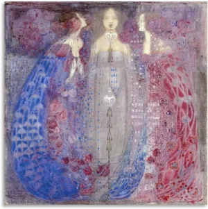 FUCMI Margaret Macdonald Mackintosh The Three Perfumes Canvas Poster Wall Art Bedroom Decor Office Room Kitchen Decor Gift 16x16inch(40x40cm)