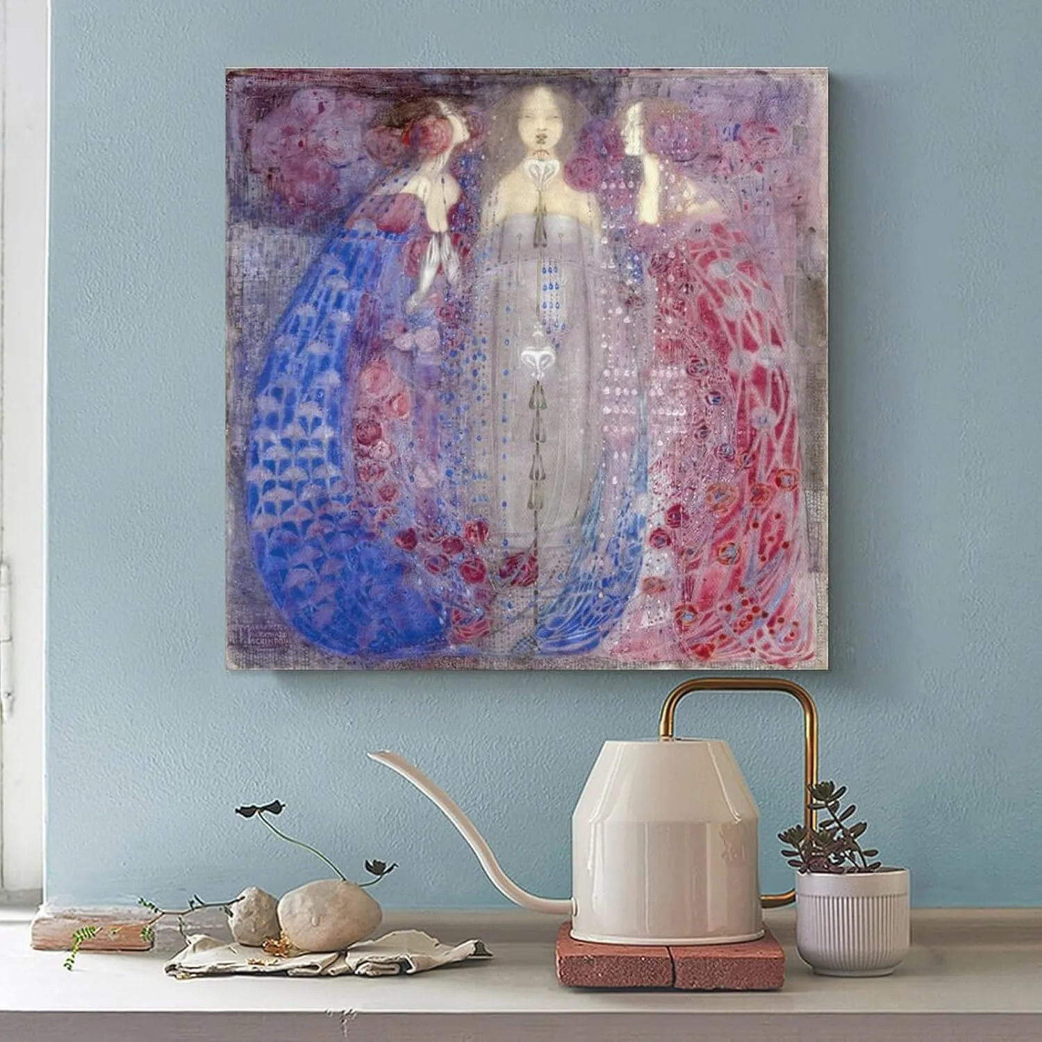 FUCMI Margaret Macdonald Mackintosh The Three Perfumes Canvas Poster Wall Art Bedroom Decor Office Room Kitchen Decor Gift 16x16inch(40x40cm)