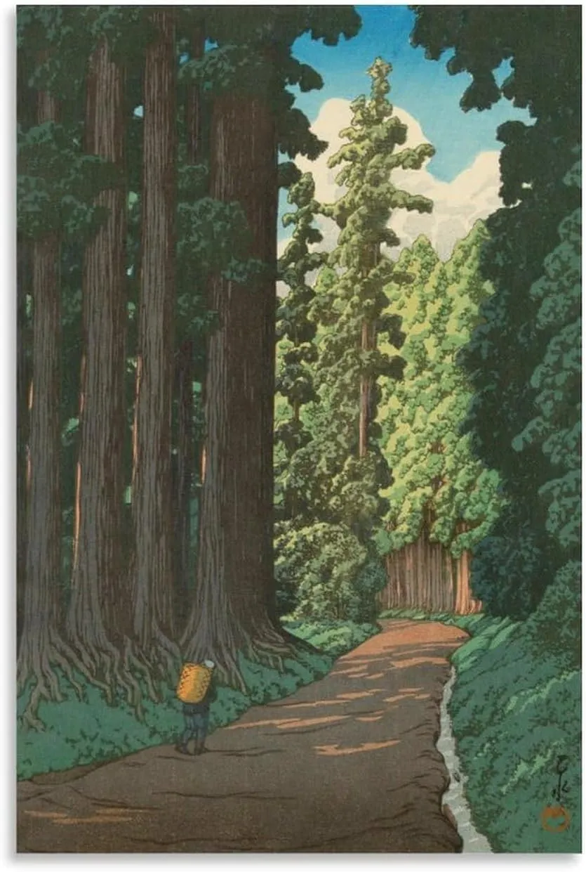 FUCMI Road To Nikko By Kawase Hasui Canvas Poster Wall Art Bedroom Decor Office Room Kitchen Decor Gift 20x30inch(50x75cm)
