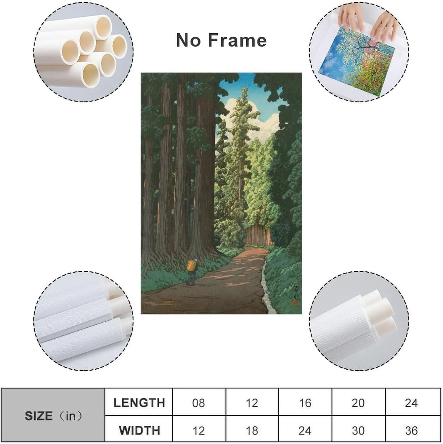 FUCMI Road To Nikko By Kawase Hasui Canvas Poster Wall Art Bedroom Decor Office Room Kitchen Decor Gift 20x30inch(50x75cm)