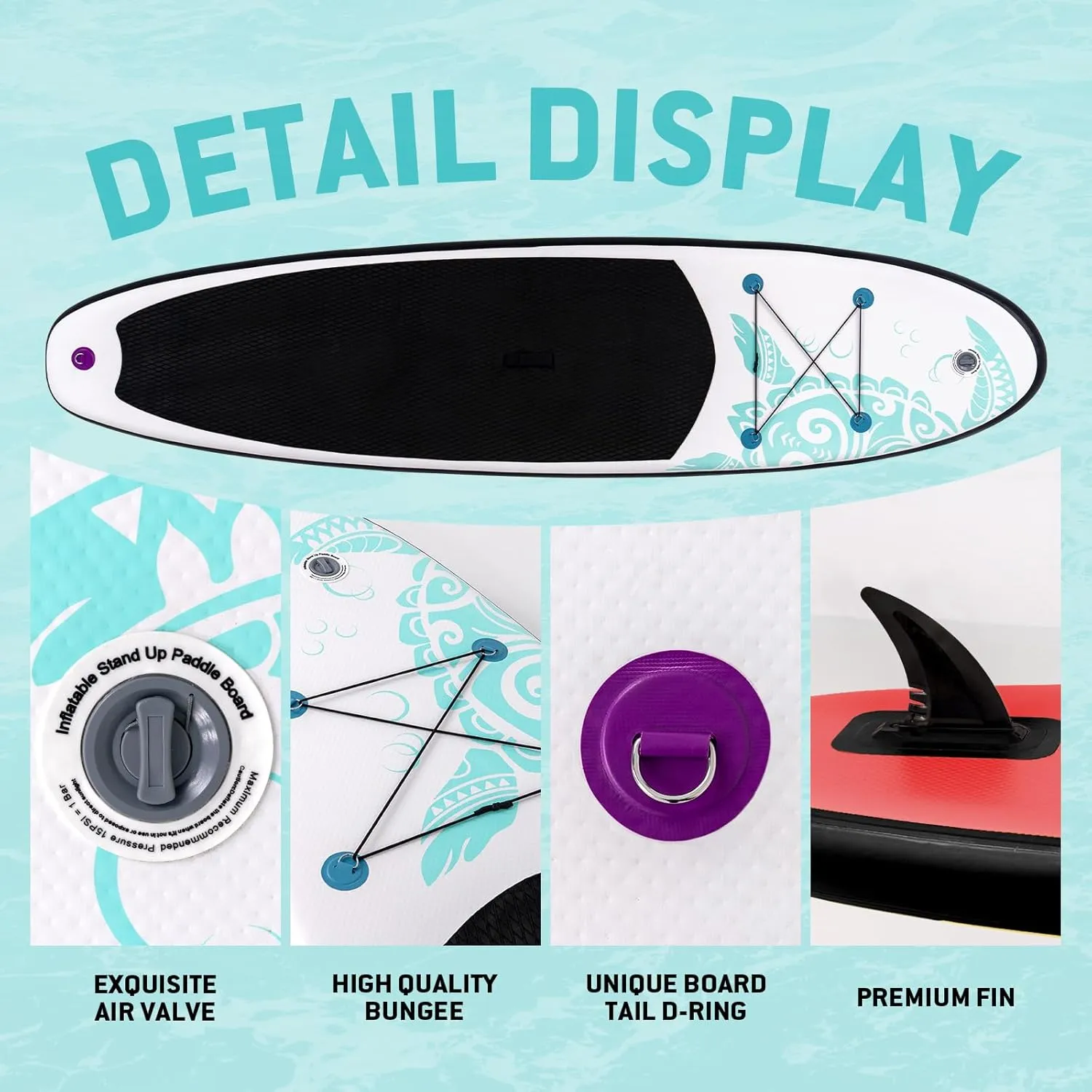 FunWater Inflatable Stand Up Paddle Board with Premium SUP Paddleboard Accessories, Anti-Slip EVA Deck, 11'/10'6'' Paddle Boards for Adults & Youth of All Skill Levels