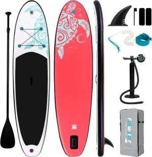 FunWater Inflatable Stand Up Paddle Board with Premium SUP Paddleboard Accessories, Anti-Slip EVA Deck, 11'/10'6'' Paddle Boards for Adults & Youth of All Skill Levels