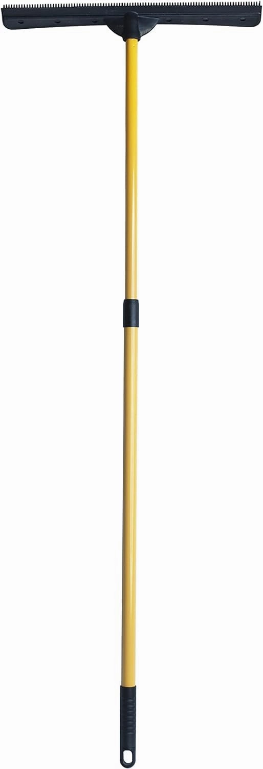 FURemover PRO Pet Hair Rubber Broom with Squeegee, 58” Telescopic Handle for Carpet, Tile and Hardwood