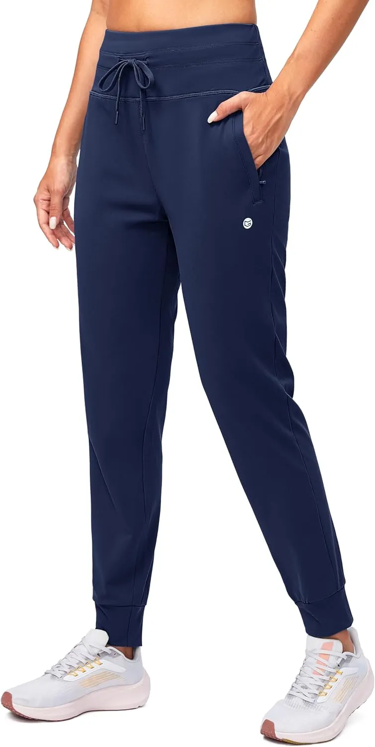 G Gradual Women's Fleece Lined Joggers High Waisted Water Resistant Thermal Winter Sweatpants Running Hiking Pockets