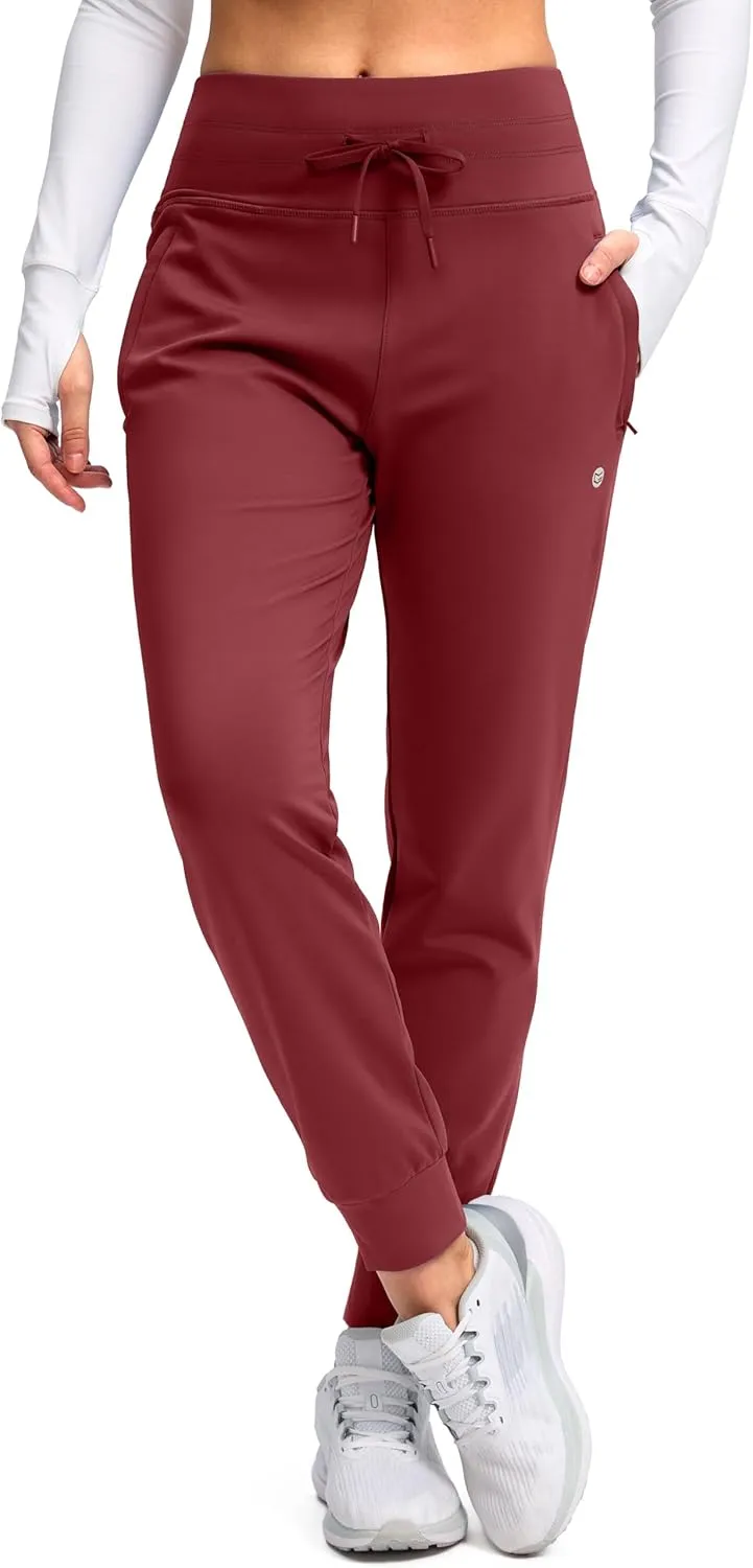 G Gradual Women's Fleece Lined Joggers High Waisted Water Resistant Thermal Winter Sweatpants Running Hiking Pockets