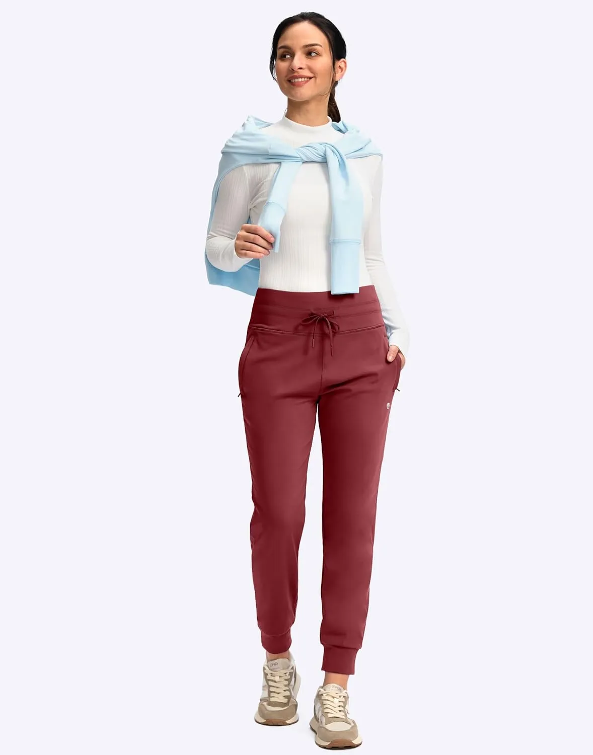 G Gradual Women's Fleece Lined Joggers High Waisted Water Resistant Thermal Winter Sweatpants Running Hiking Pockets