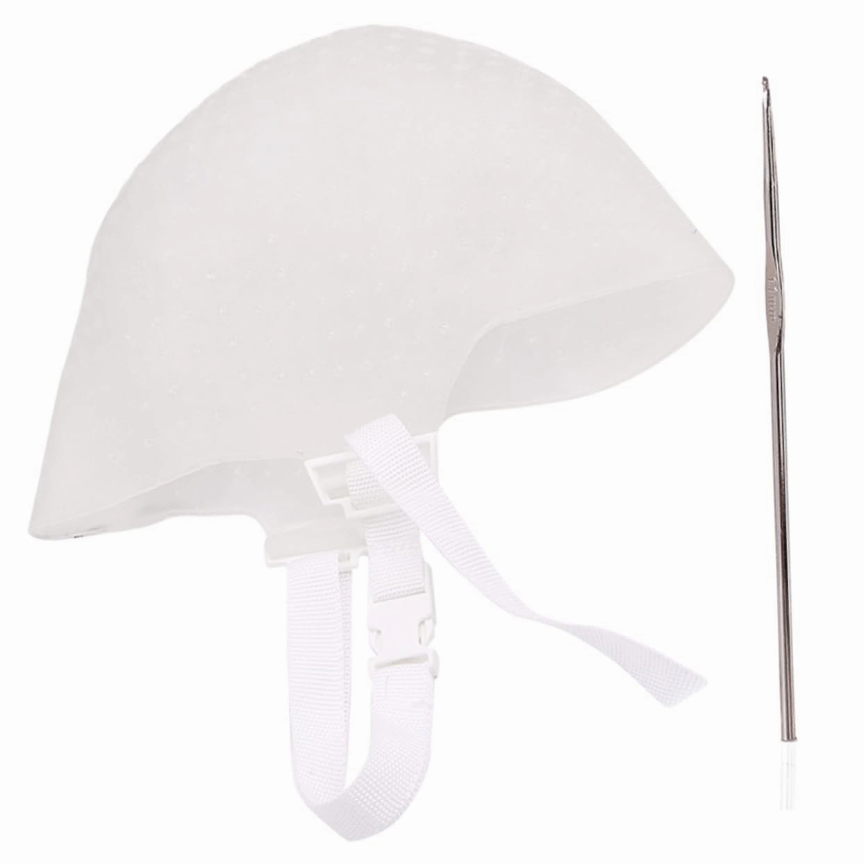 Gatuida 2 Sets Highlighter Hat Highlights Cap Reusable Highlighting Caps Hair for Highlighting Tint Highlight Cap with Needle Foiling Caps for Highlights Dye Products Streaking Iron White