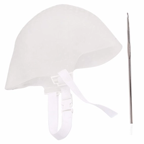 Gatuida 2 Sets Highlighter Hat Highlights Cap Reusable Highlighting Caps Hair for Highlighting Tint Highlight Cap with Needle Foiling Caps for Highlights Dye Products Streaking Iron White