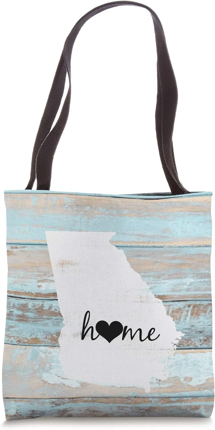 Georgia Rustic Home Pride US State Distressed Look Tote Bag