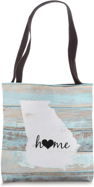 Georgia Rustic Home Pride US State Distressed Look Tote Bag