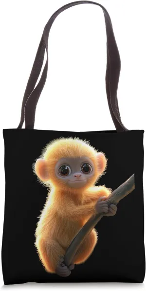 Gibbon Monkey Baby Monkeys Apes Lar Gibbons Cute Monkey Tote Bag