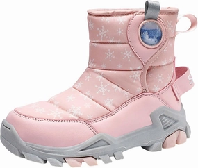 Girls Boys Snow Boots Outdoor Warm Comfortable Non Slip Mid Calf Padded Small Big Kids Winter Shoes Big Kid
