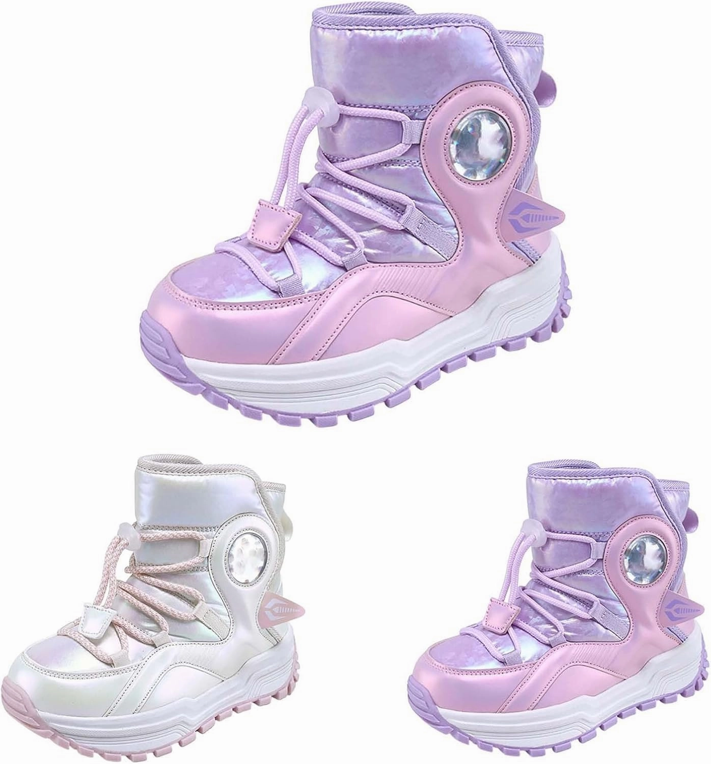 Girls Boys Snow Boots Outdoor Warm Comfortable Non Slip Mid Calf Padded Small Big Kids Winter Toddler Shoes Girls 7