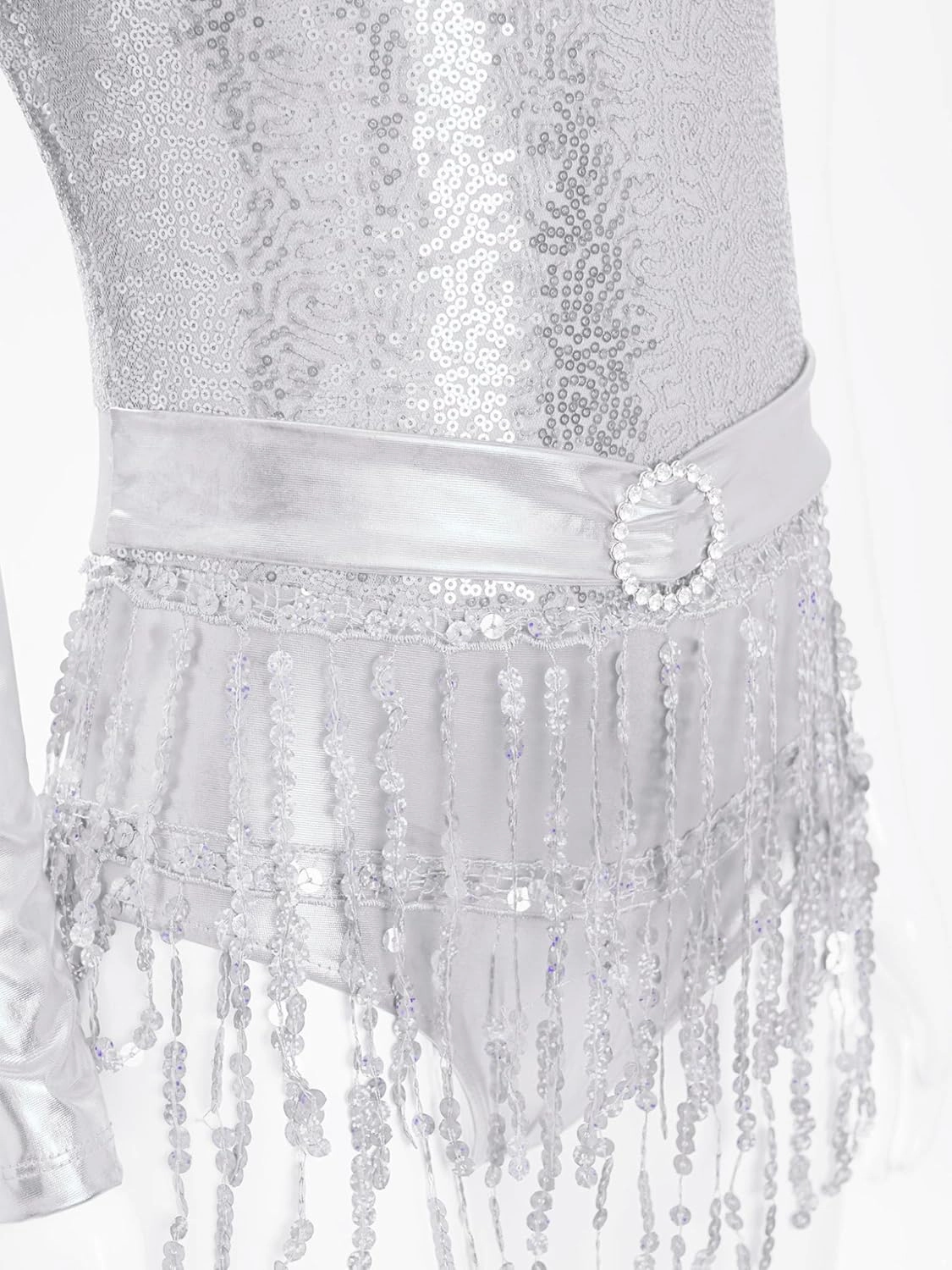 Girls Sequins Latin Dance Dress Leotard Ballroom Samba Rumba Jazz Fringe Skirts Tassel Bodysuit