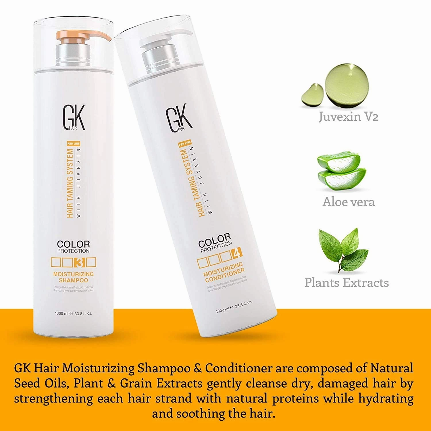 GK HAIR Moisturizing Shampoo and Conditioner Set –Shampoo For Men and Women Conditioner set for All Hair Types (10 Fl Oz)