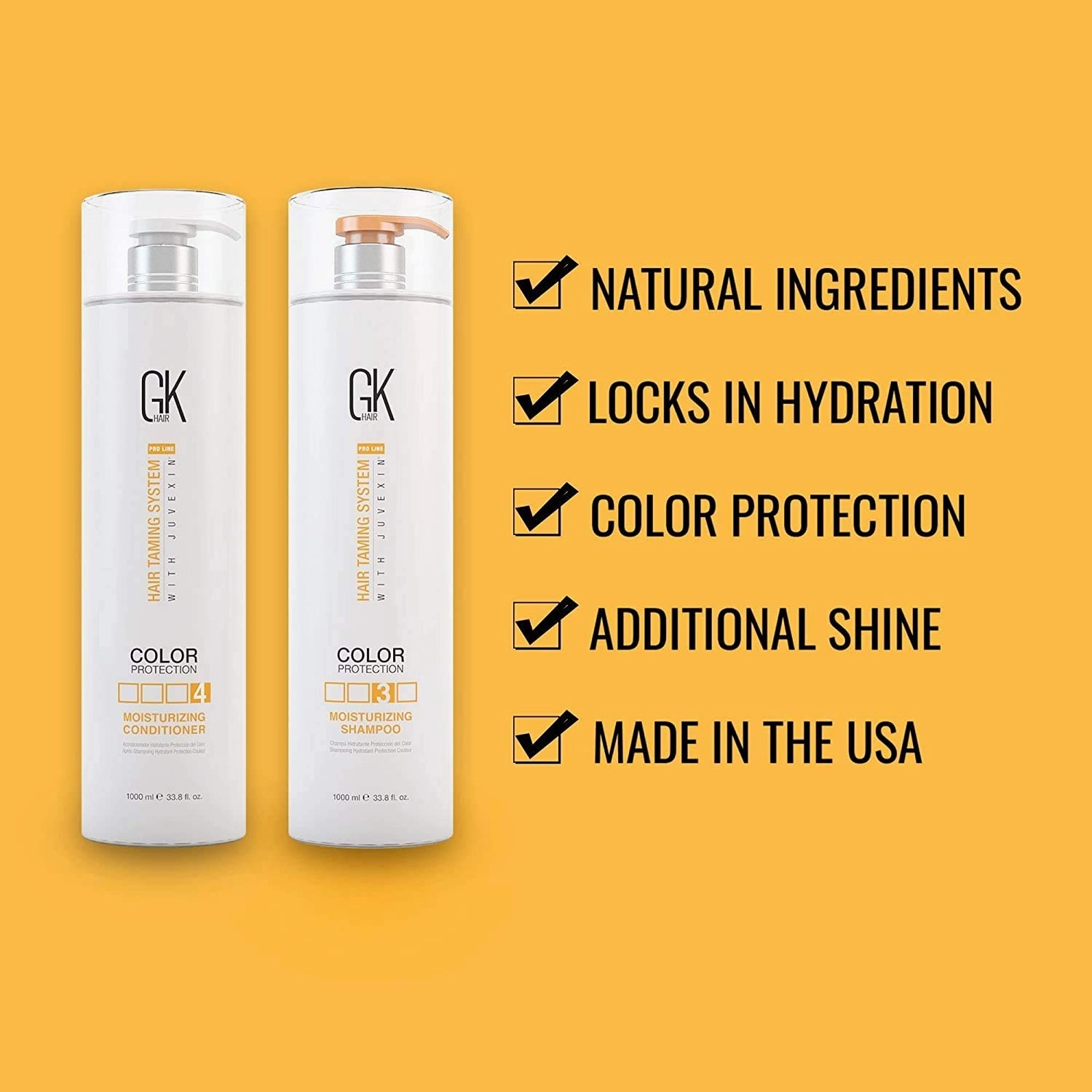 GK HAIR Moisturizing Shampoo and Conditioner Set –Shampoo For Men and Women Conditioner set for All Hair Types (10 Fl Oz)