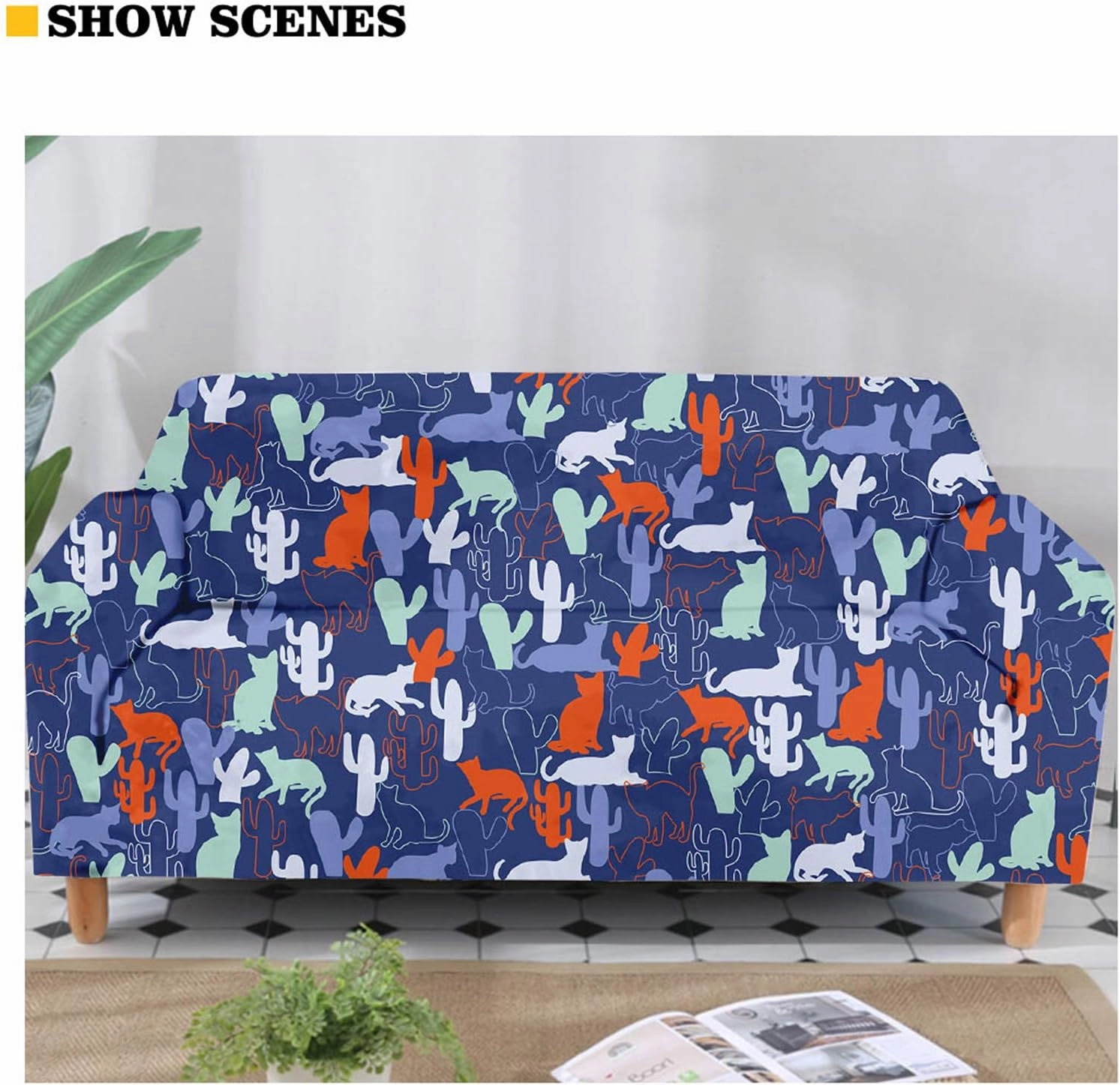 GLENLCWE Rainbow Tie Dye Dog Paw Print Couch Cover for 3 Cushion Couch,Stretch Sofa Cover Couch Elastic Sofa Couch Cover Stain Assistant&Keep Clean