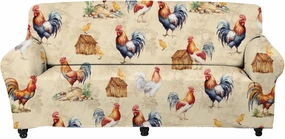 GLENLCWE Rooster Print Sofa Couch Cover for 4 Seater Armchair Loveseats,Elastic Sofa Cover Sofa Slipcover Polyester Soft Couch Cover for Kids Pets