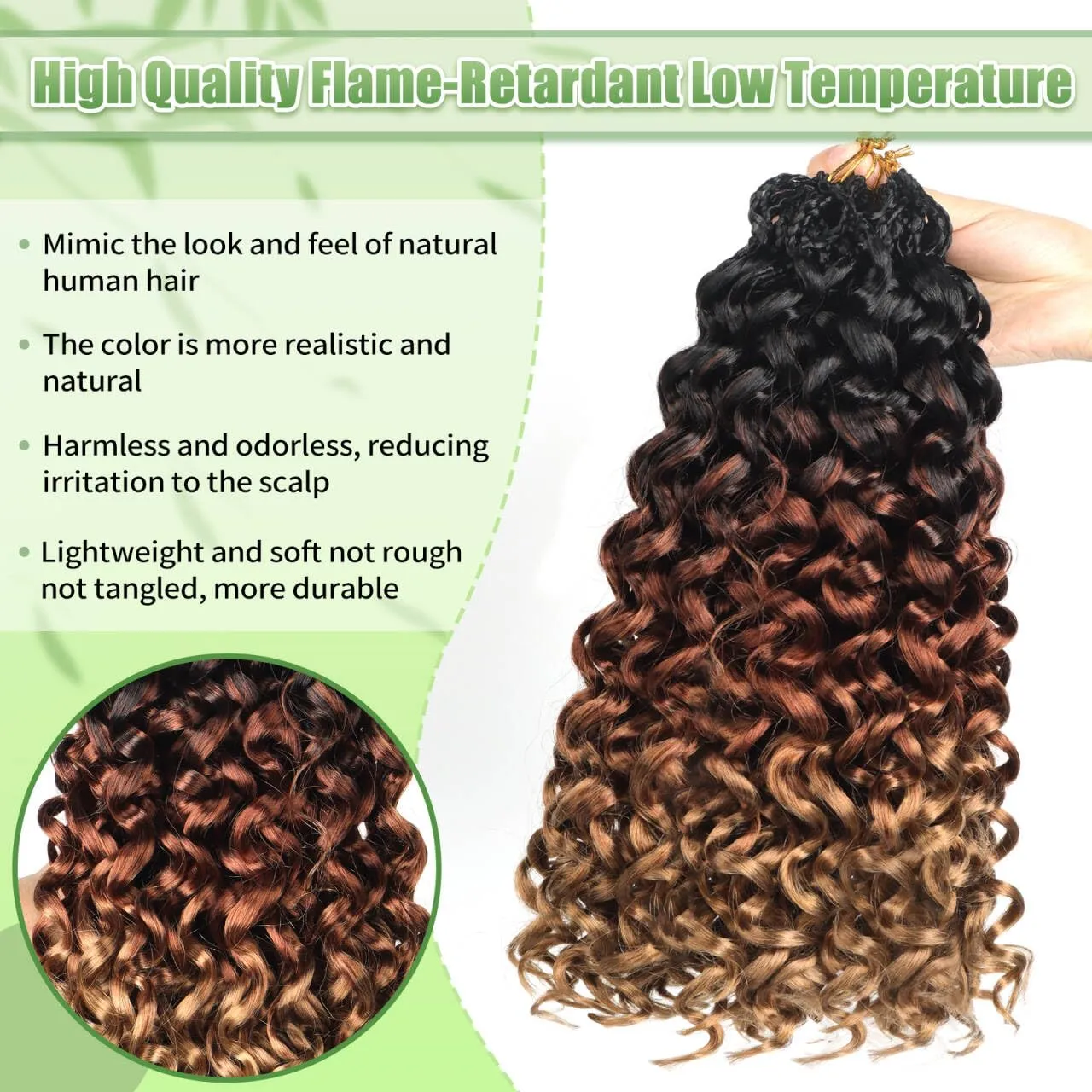 Gogo Curl Crochet Hair 8 Packs Ocean Wave Crochet Hair Pre Looped Deep Twist Goddess Box Braids Curly Water Wave Synthetic Braiding Hair For Black Women (#T1B/30/27, 12 Inch (Pack of 8))