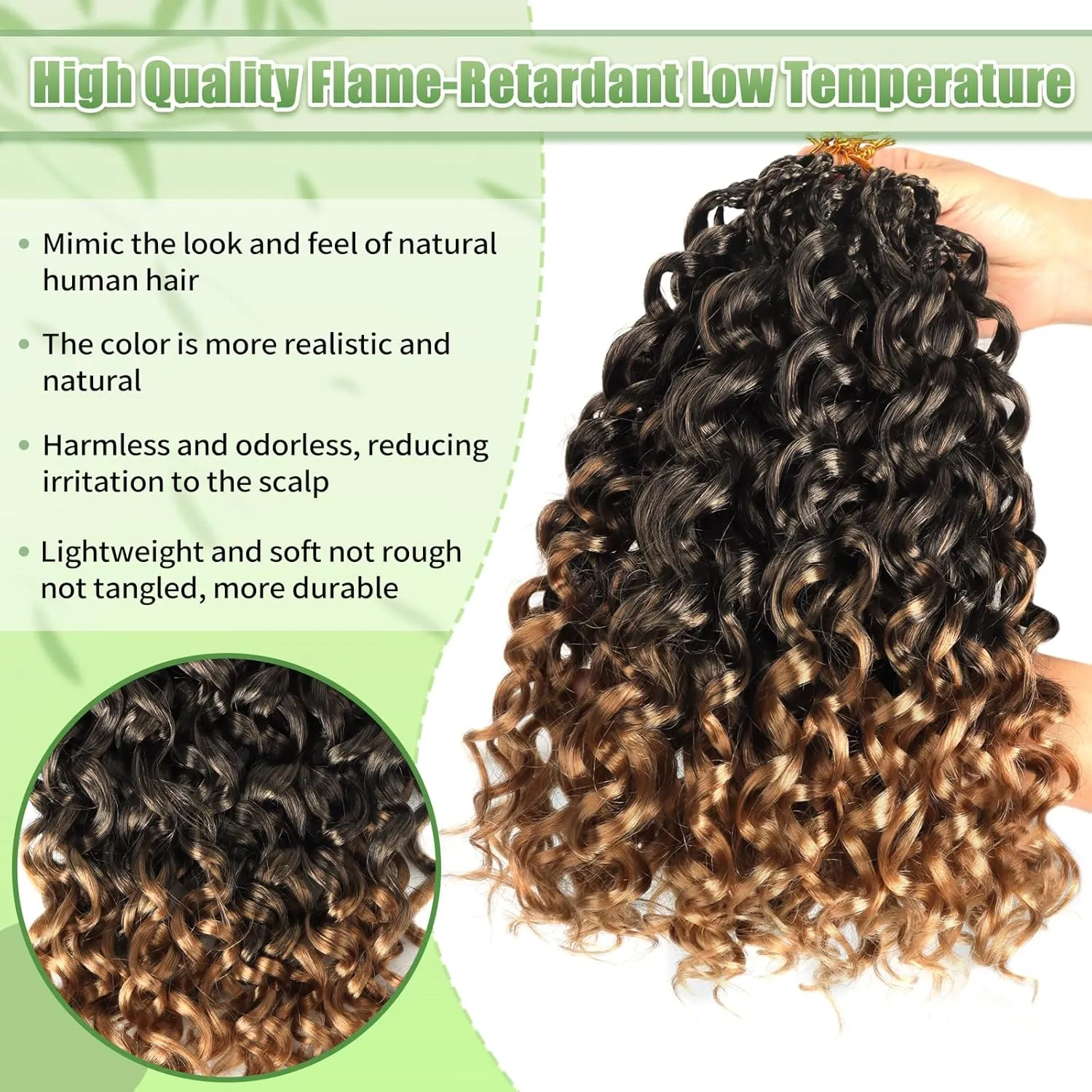 Gogo Curl Crochet Hair 8 Packs Ocean Wave Crochet Hair Pre Looped Deep Twist Goddess Box Braids Curly Water Wave Synthetic Braiding Hair For Black Women (#T27, 12 Inch (Pack of 8))