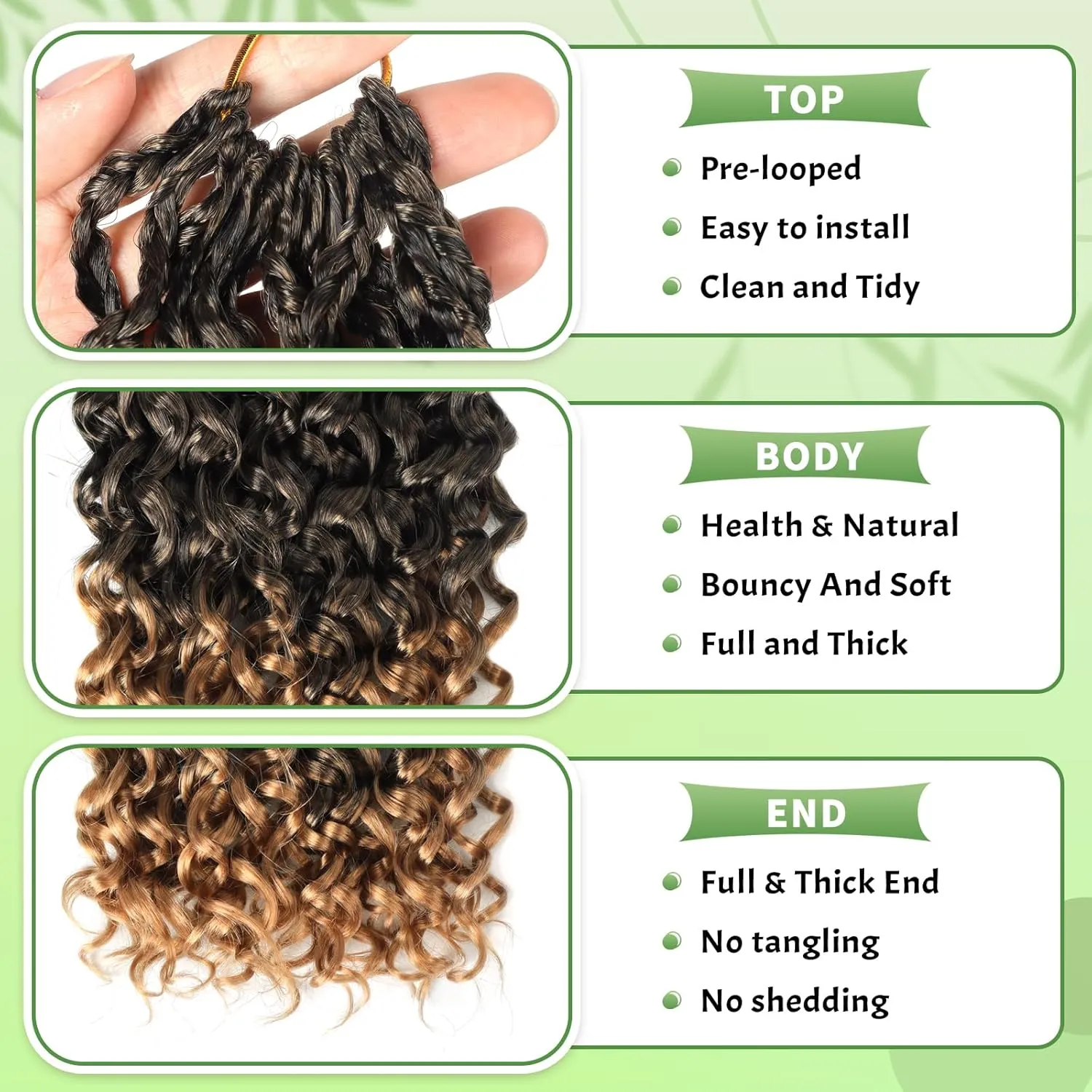 Gogo Curl Crochet Hair 8 Packs Ocean Wave Crochet Hair Pre Looped Deep Twist Goddess Box Braids Curly Water Wave Synthetic Braiding Hair For Black Women (#T27, 12 Inch (Pack of 8))
