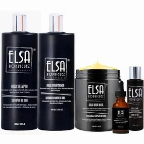 Gold Shampoo & Conditioner Set 1L - Deep Cleansing & Nourishing Hair Care for All Types - Argan Oil, Macadamia, Keratin & Rice Protein - Sulfate & Paraben Free