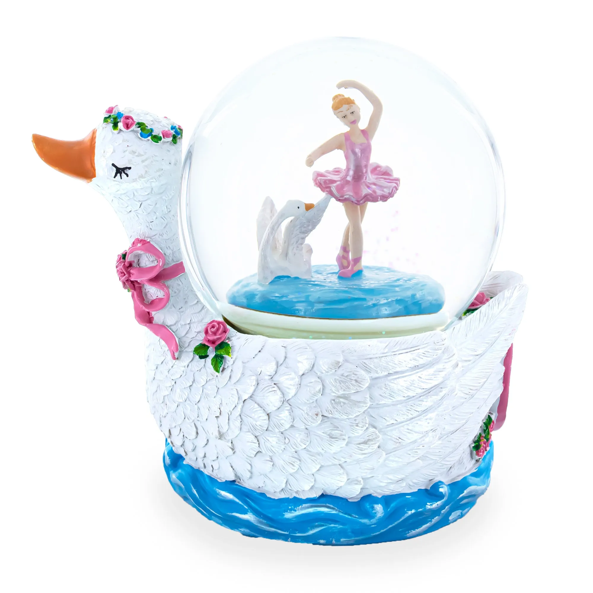 Graceful Swan Lake Ballet Musical Water Snow Globe