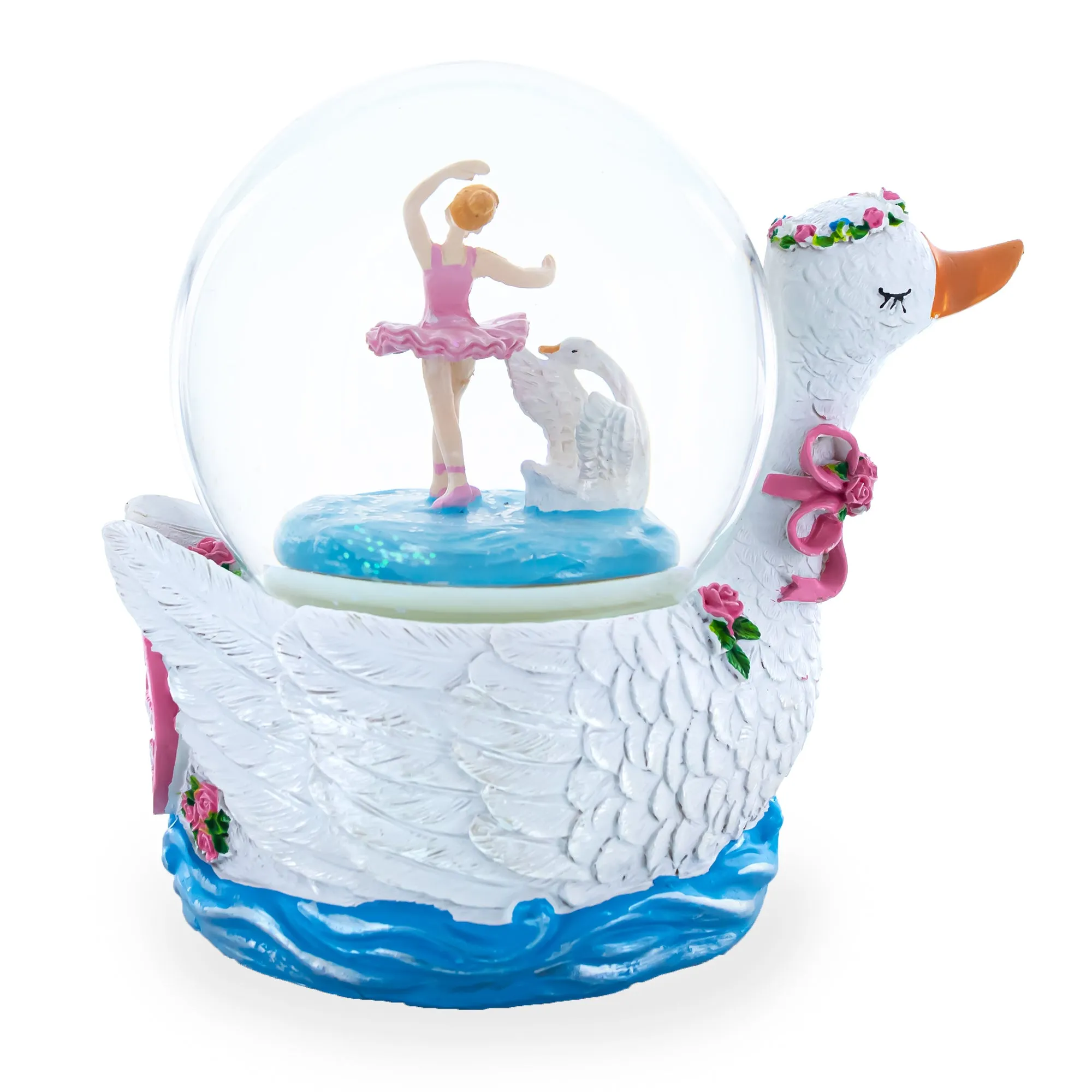 Graceful Swan Lake Ballet Musical Water Snow Globe