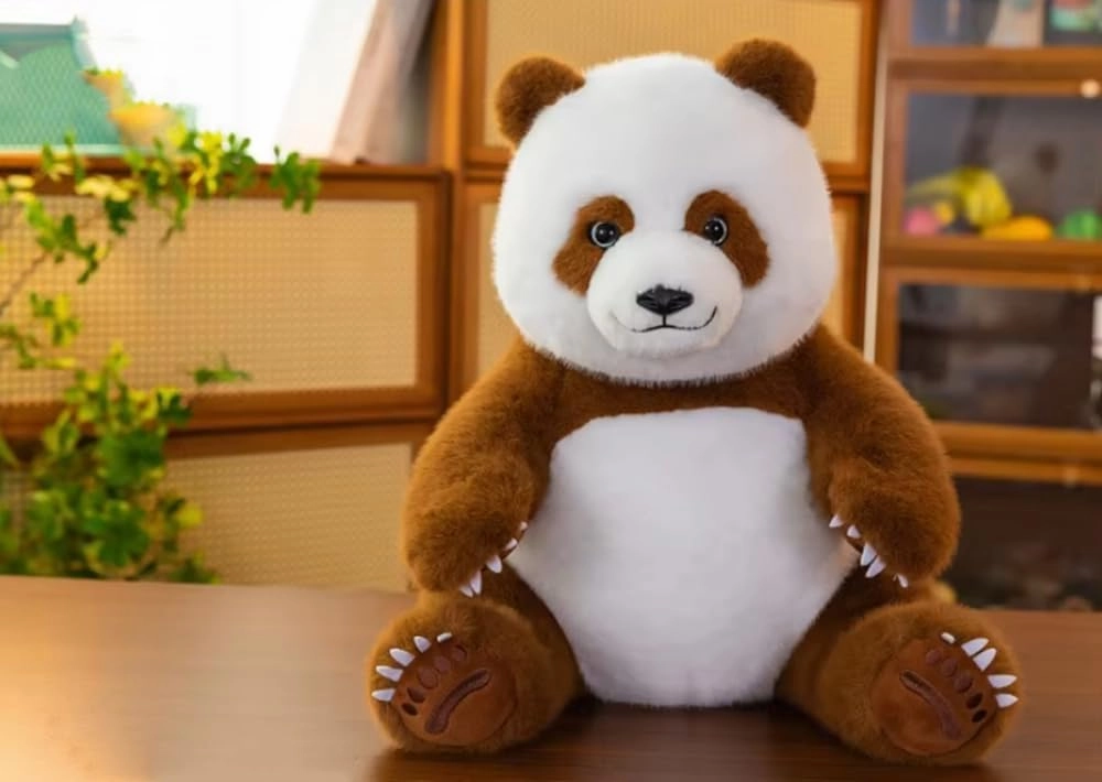GracesDawn Stuffed Animals-Giant Panda 11.8", Soft and Cute Giant Panda Doll, Plush Animal Cat, Ideal Gift for Children (Coffee Color White)