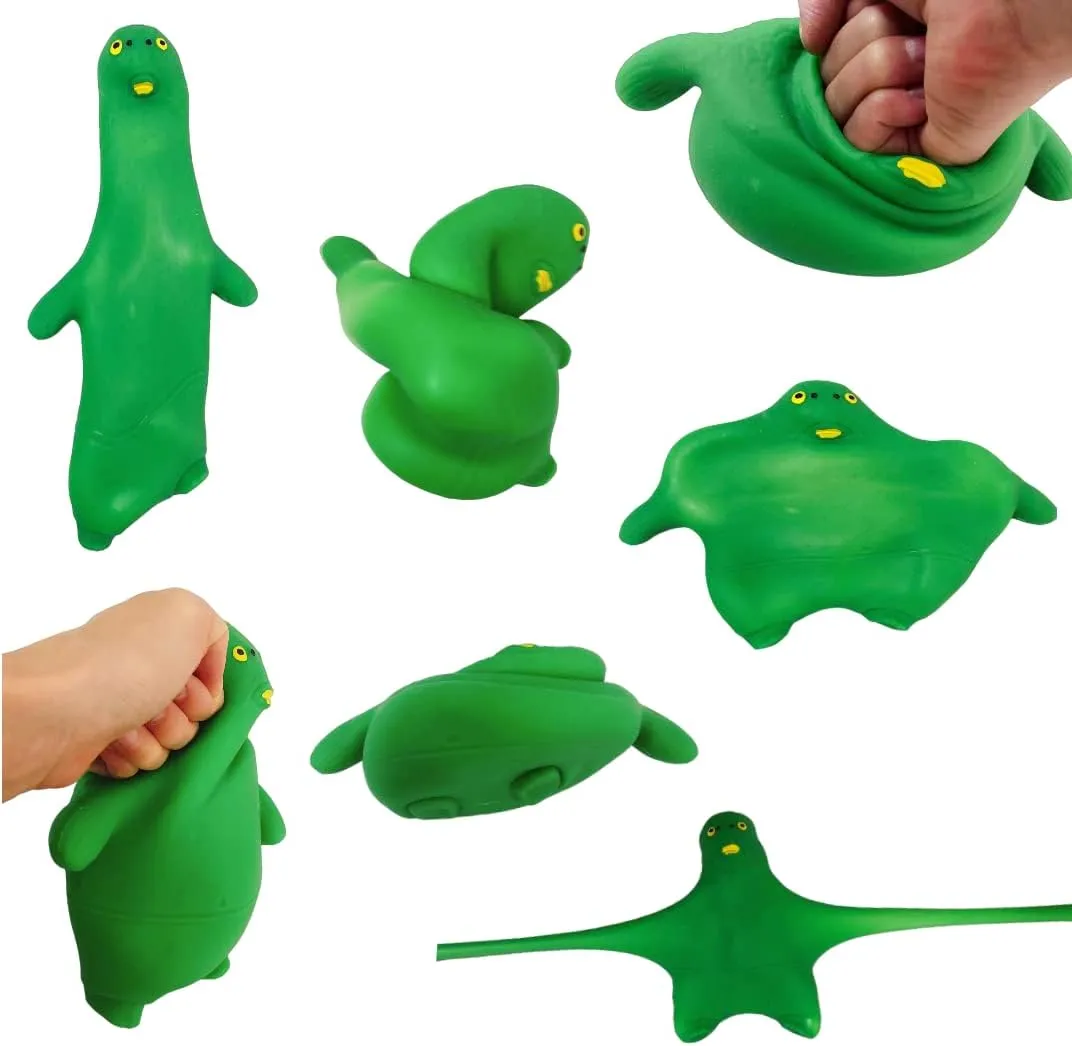 Green Head Fish Toy, Decompress and Squeeze Stress Toy Figure for Adults, Relief Anti-Anxiety Mini Gadget to Relax (Large)