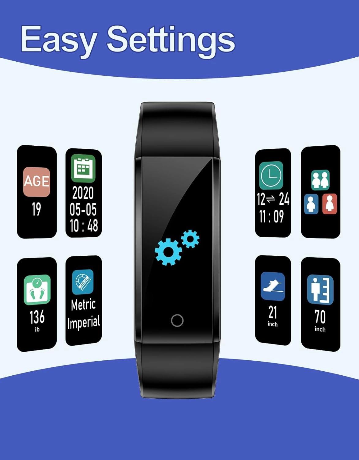 GRV Fitness Tracker Non Bluetooth Fitness Watch No App No Phone Required Waterproof Pedometer Watch with Steps Calories Counter Sleep Tracker for Men Women Parents