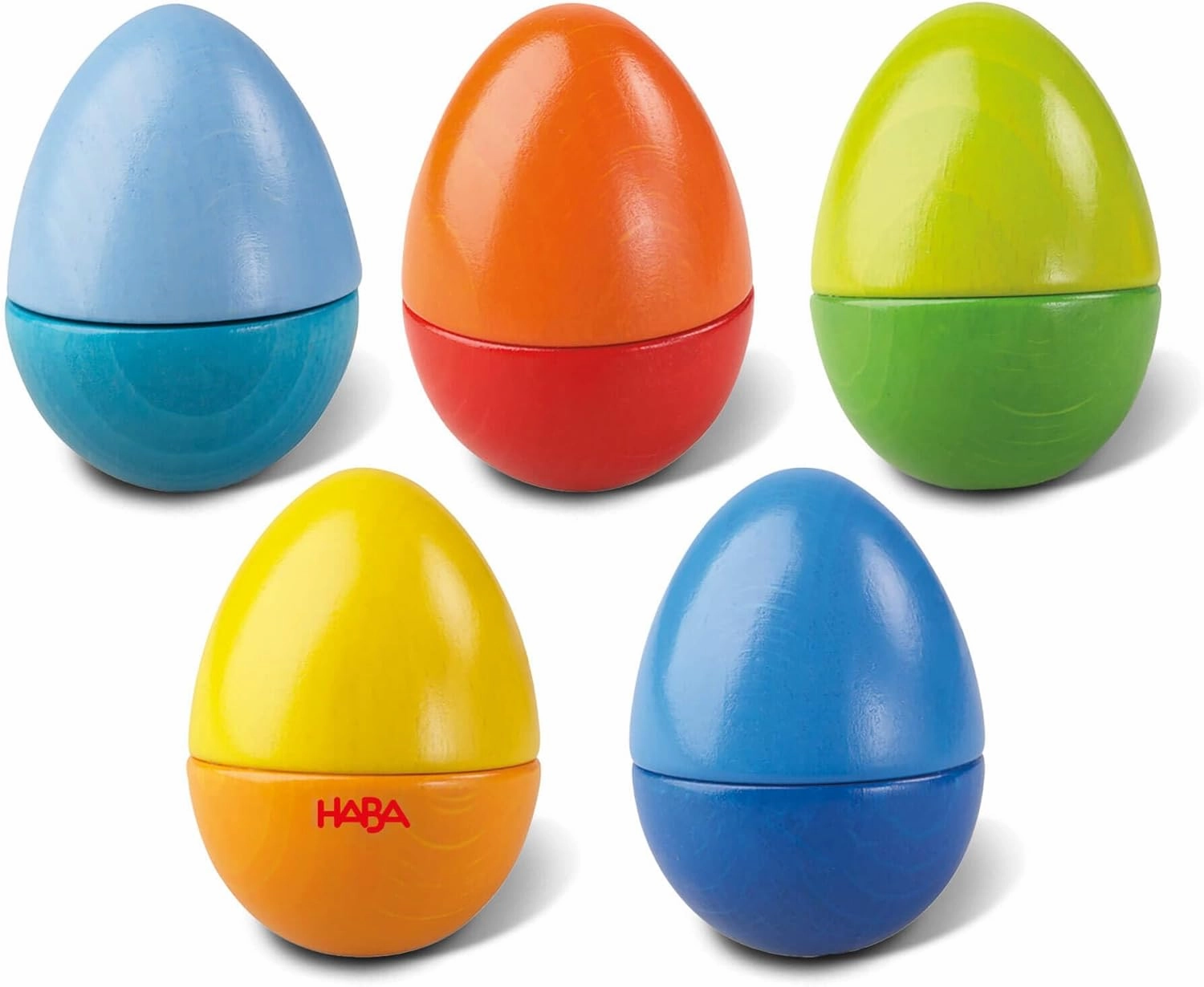 HABA Fun with Sounds Wooden Eggs - 5 Acoustic Sounds, Made in Germany, Kids Musical Instruments, Toddler Sensory Toys Montessori Toys for 2 yrs 