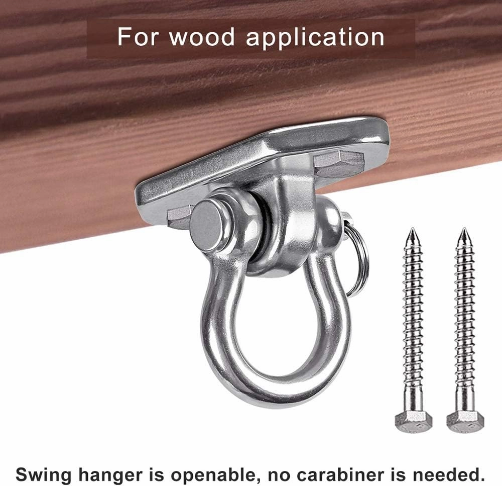 Hammock Chair Hanging Kit Swing Ceiling Mount, Heavy Duty Swing Hanger Hook, Indoor Outdoor Playground Hanging Chair, Tree, Gym, Rope, Swing Set Bracket, Punching Bag Hardware, 1000 LB