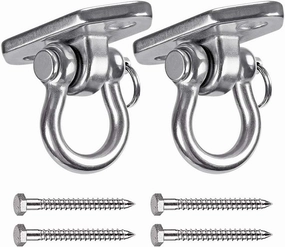 Hammock Chair Hanging Kit Swing Ceiling Mount, Heavy Duty Swing Hanger Hook, Indoor Outdoor Playground Hanging Chair, Tree, Gym, Rope, Swing Set Bracket, Punching Bag Hardware, 1000 LB