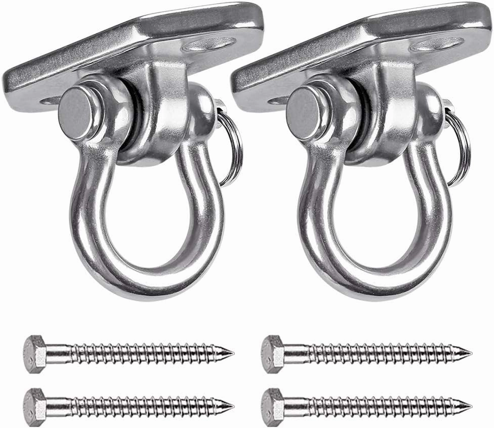Hammock Chair Hanging Kit Swing Ceiling Mount, Heavy Duty Swing Hanger Hook, Indoor Outdoor Playground Hanging Chair, Tree, Gym, Rope, Swing Set Bracket, Punching Bag Hardware, 1000 LB