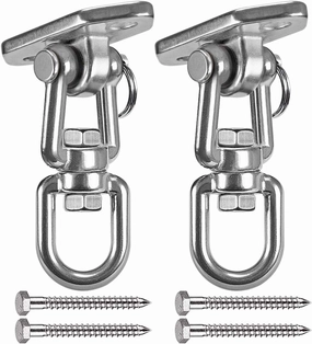 Hammock Chair Hanging Kit Swing, Ceiling Mount with 360 Swivel - Tree, Gym, or Rope Swing Set, 1000 LB Capacity