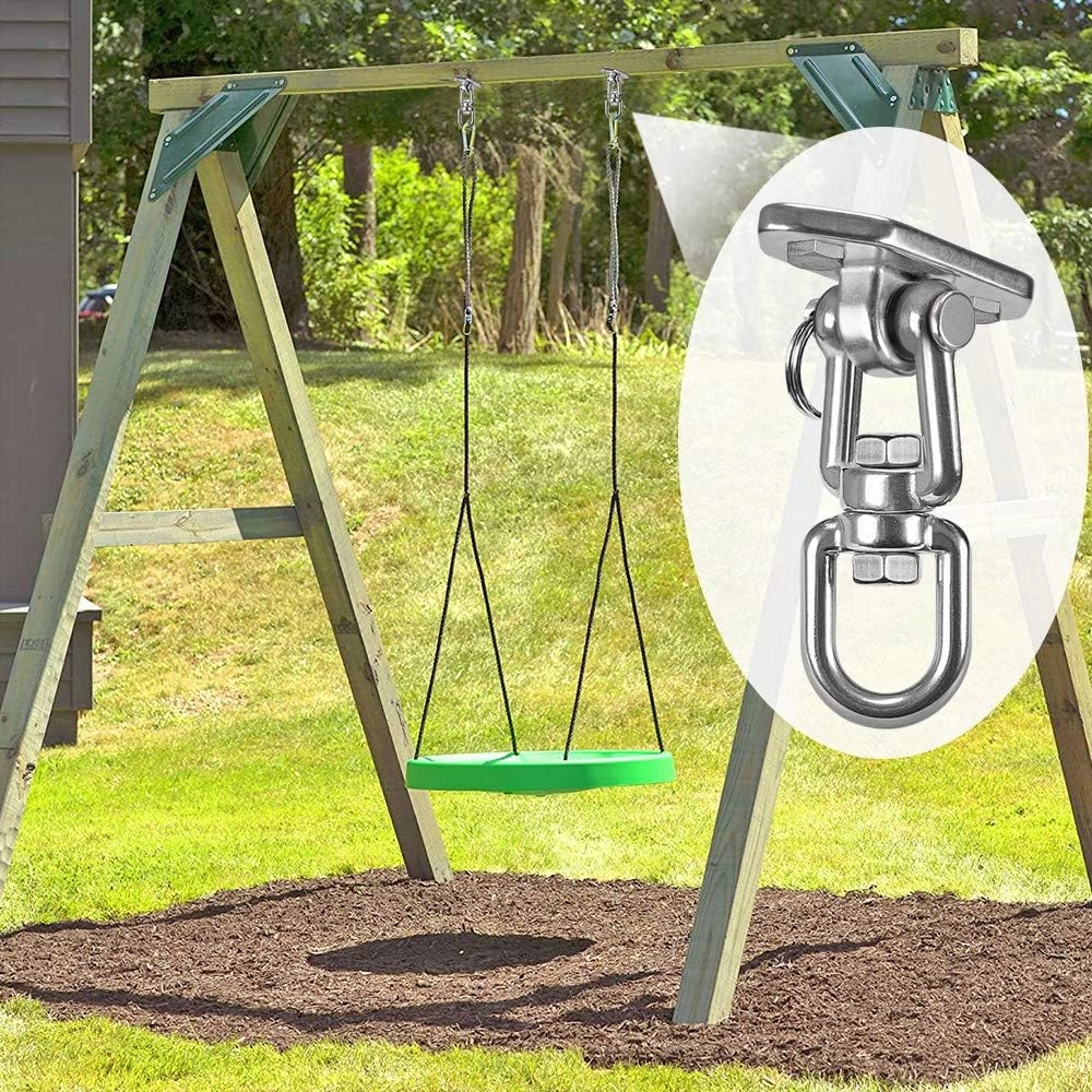 Hammock Chair Hanging Kit Swing, Ceiling Mount with 360 Swivel - Tree, Gym, or Rope Swing Set, 1000 LB Capacity
