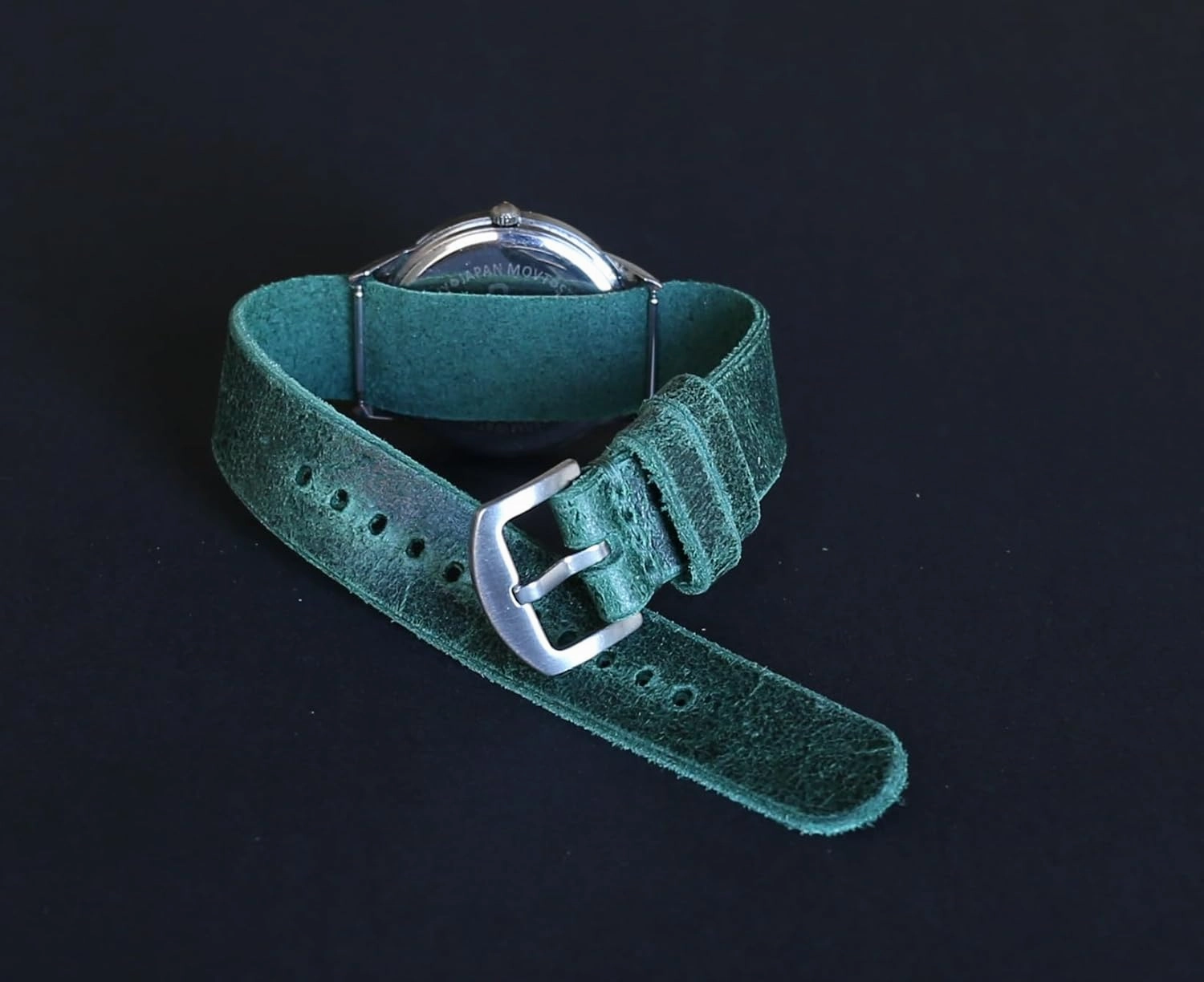Handmade Distressed Leather Watch Band, Single-Pass Military Style Strap, 18mm 20mm 22mm 24mm 26mm – Durable, Vintage Design with leather Hardware