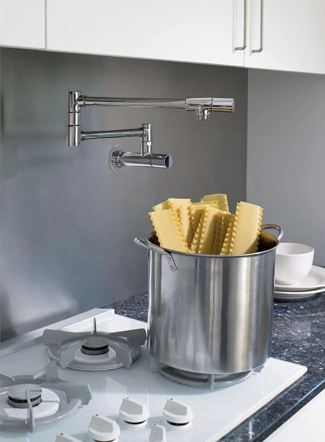 hansgrohe 04057000 Talis S 8-inch Tall 2-Handle Pot Filler with 360-Degree Swivel in Chrome